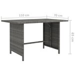 vidaXL Table à dîner de jardin Gris 110x70x65 cm Résine tressée