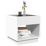 vidaXL Table basse avec LED infini blanc 40x40x50 cm