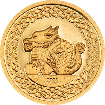Monnaie en or 1000 togrog g 0.5 millésime 2024 shaped lunar year great dragon