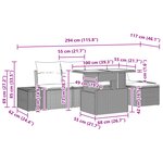 vidaXL Ensemble de canapés de jardin 6 pièces avec coussins gris poly rotin