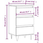vidaXL Buffet noir 40x35x70 cm bois d’ingénierie