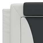 vidaXL Coussin de tête de lit blanc et noir 180 cm similicuir