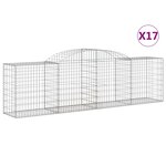 vidaXL Paniers à gabions arqués 17 Pièces 300x50x80/100 cm fer galvanisé