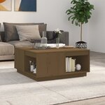 vidaXL Table basse Marron miel 80x81x36 5 cm Bois massif de pin