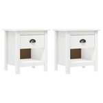 vidaXL Tables de chevet 2 Pièces Hill 46x35x49 5 cm Bois de pin solide
