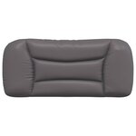 vidaXL Coussin de tête de lit gris 90 cm similicuir