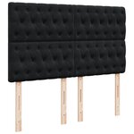 vidaXL Sommier à lattes de lit et matelas Noir 160x200 cm Velours