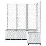 vidaXL Jardinière avec treillis Blanc 120x120x136 cm PP
