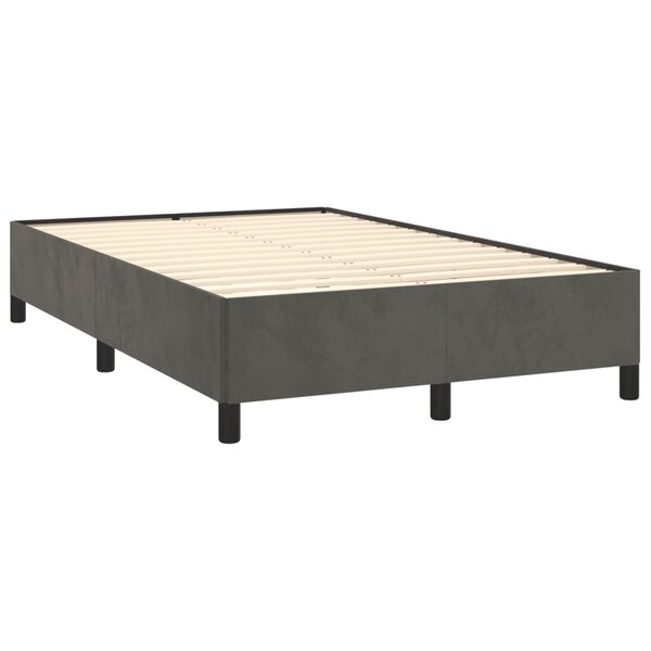 vidaXL Cadre de lit gris foncé 120x190 cm velours