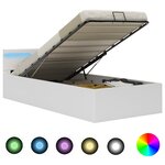 vidaXL Cadre de lit à rangement avec LED blanc similicuir 100x200 cm