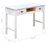 vidaXL Table console Blanc antique 110 x 45 x 76 cm Bois