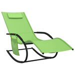 vidaXL Chaise longue à bascule vert acier et textilène