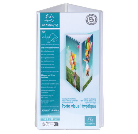 Porte-visuel Tryptique Dl - Cristal - X 10 - Exacompta