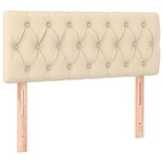 vidaXL Sommier à lattes de lit et matelas Crème 90x190 cm Tissu