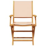 vidaXL Ensemble à manger de jardin 5 Pièces beige tissu et bois massif