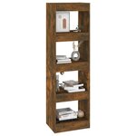 vidaXL Bibliothèque/Séparateur de pièce Chêne fumé 40x30x135 cm
