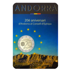 2 euros commémorative Andorre 2014 BU - Conseil de l'Europe.