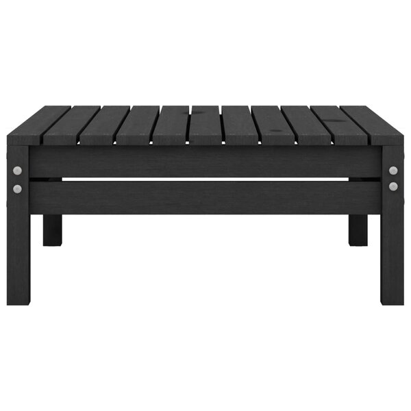 Repose-pied de jardin noir bois de pin solide 02_0014949