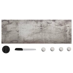 Tableau magnétique panneau écriture école maison bureau mural verre 60 x 20 cm gris 02_0045508