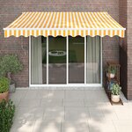 vidaXL Auvent rétractable jaune et blanc 3 5x2 5 m tissu et aluminium