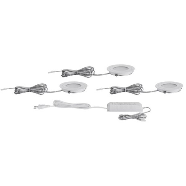 Kit spot LED encastré 3X5 6W acier brossé