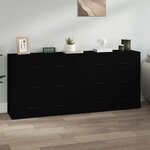 vidaXL Buffets 2 Pièces noir bois d'ingénierie