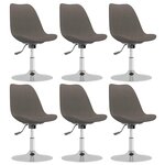 vidaXL Chaises pivotantes à manger lot de 6 Gris foncé Tissu