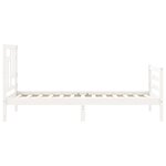 vidaXL Cadre de lit avec tête de lit blanc 90x200 cm bois massif