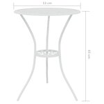vidaXL Ensemble de bistro 3 Pièces Aluminium coulé Blanc