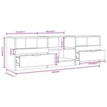 vidaXL Meuble TV noir 150x33 5x45 cm bois d'ingénierie