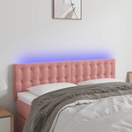 vidaXL Tête de lit à LED Rose 144x5x78/88 cm Velours