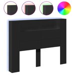 vidaXL Armoire tête de lit avec LED noir 140x16 5x103 5 cm