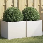 vidaXL Jardinières 2 Pièces blanc 42x40x39 cm acier laminé à froid