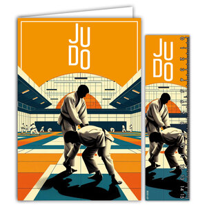 Carte JUDO avec Enveloppe 12x17 5cm Pour sportif sportive judoka champion(ne) ceinture noire ou supporter combat tatami dojo Collection Passion Sports des Jeux Olympiques - Fabriqué en France