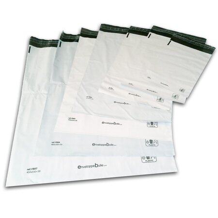 Lot de 1000 enveloppes plastiques blanches opaques fb01 - 175x255 mm