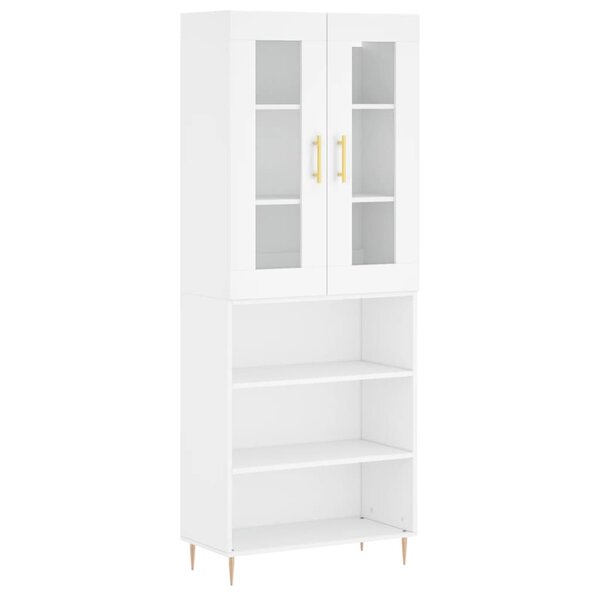 vidaXL Buffet haut Blanc 69 5x34x180 cm Bois d'ingénierie
