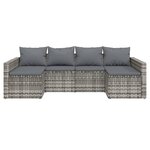 vidaXL Salon de jardin 2 Pièces avec coussins Gris Résine tressée