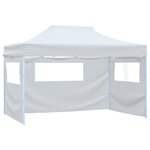 vidaXL Tente de réception pliable avec 4 parois 3x4 m Acier Blanc