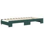 vidaXL Lit de jour avec gigogne et tiroirs vert foncé 90x200cm velours
