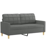 vidaXL Ensemble de canapés 2 Pièces coussins gris foncé tissu