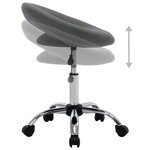 Chaise fauteuil siège de travail roulante similicuir gris 02_0024077