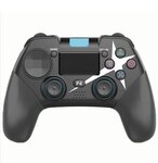 Ovegna p01: manette de jeux sans fil pour playstation 4 android et pc  gamepad  bluetooth  double vibration  batterie lithium rechargeable 1000mah  haut-parleur prise jack (noir)