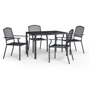 vidaXL Ensemble à manger de jardin 5 Pièces anthracite acier