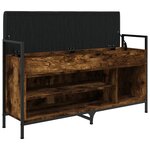 vidaXL Banc à chaussures chêne fumé 105 5x32x57 5 cm bois d'ingénierie