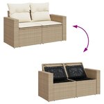 vidaXL Salon de jardin avec coussins 10 Pièces beige résine tressée