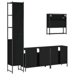 vidaXL Ensemble de meubles salle de bain 4 Pièces noir bois d'ingénierie