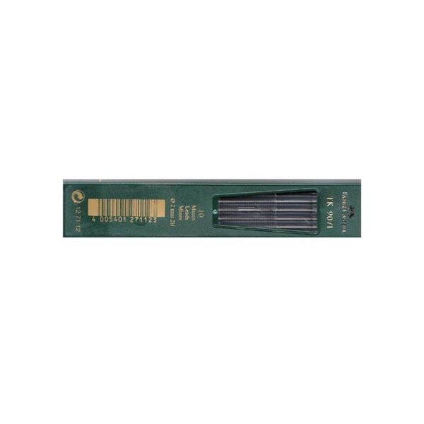 Boite de 10 mines TK 9071, noir foncé, dureté: 2H FABER-CASTELL