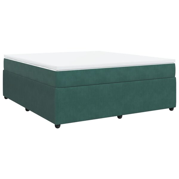 vidaXL Sommier à lattes de lit et matelas Vert foncé 180x200cm Velours