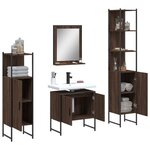 vidaXL Ensemble d'armoires de salle de bain 4 Pièces chêne marron