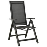 vidaXL Chaises pliables de jardin 2 Pièces Textilène et aluminium Noir